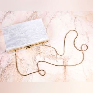 Rachel Zoe Pearl Lucite Box of Style Handbag Limited Edition Clutch with Chain